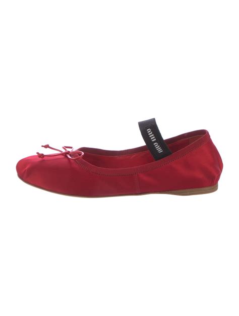 Miu Miu Satin Mary Jane Flats .